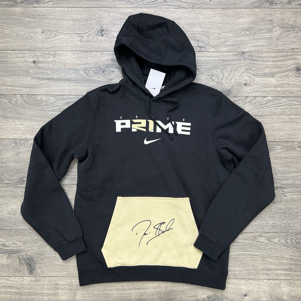 Nike Pullover Hoodie Deion Sanders Prime Sz Small Mens Black 2.0 Club Fleece